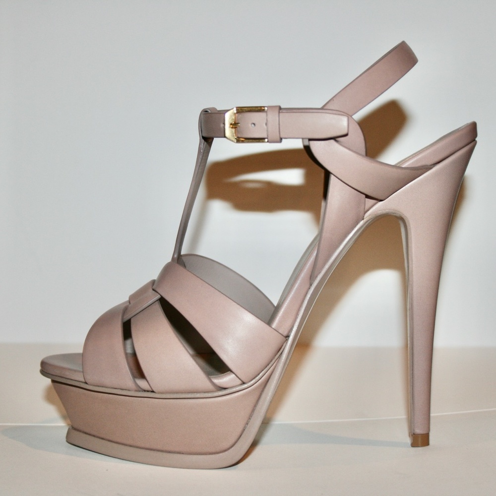 YSL Saint Laurent Leather Tribute Pumps 105